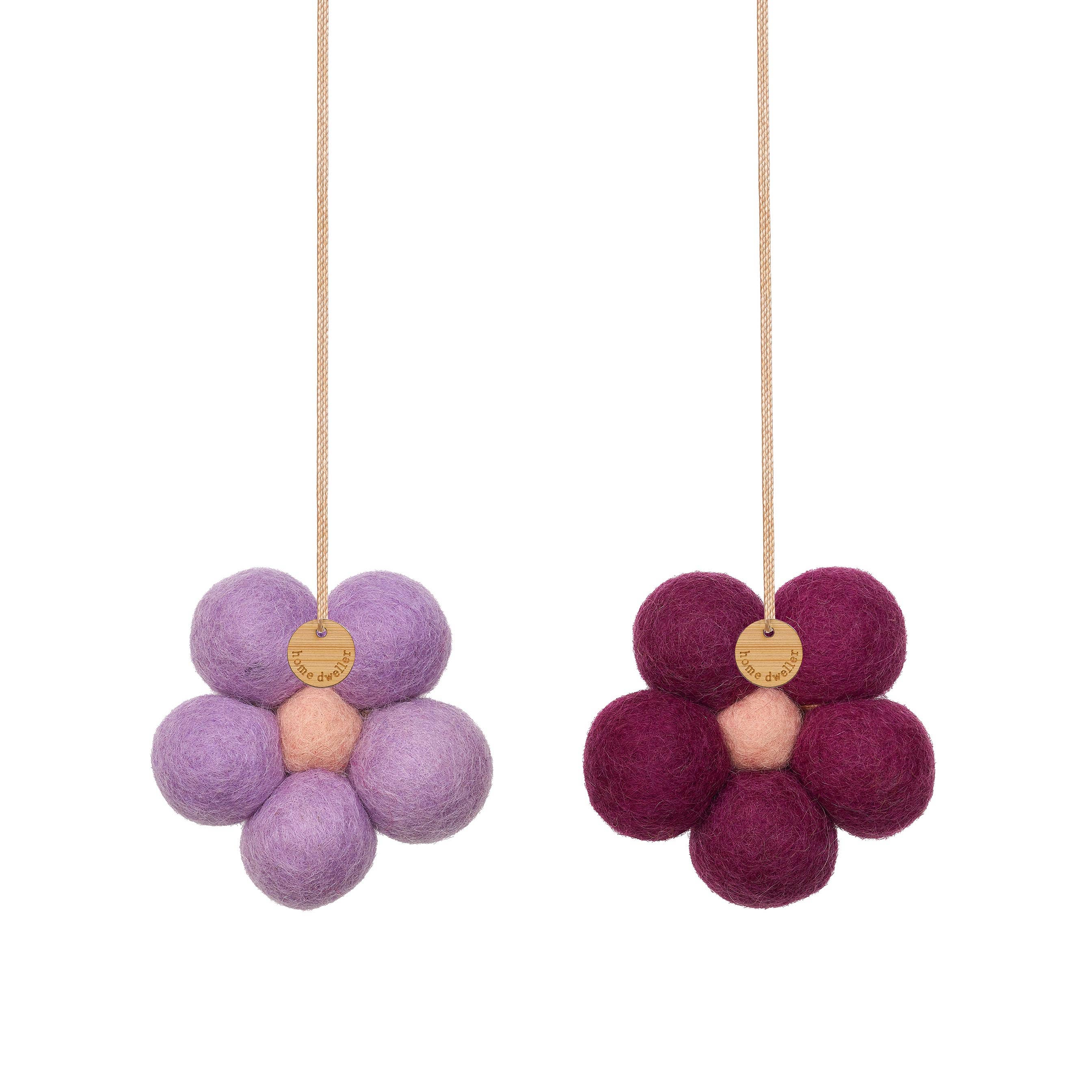 Amber & Lavender Felt Flower Fresheners by Home Dweller - Ivy & Wood