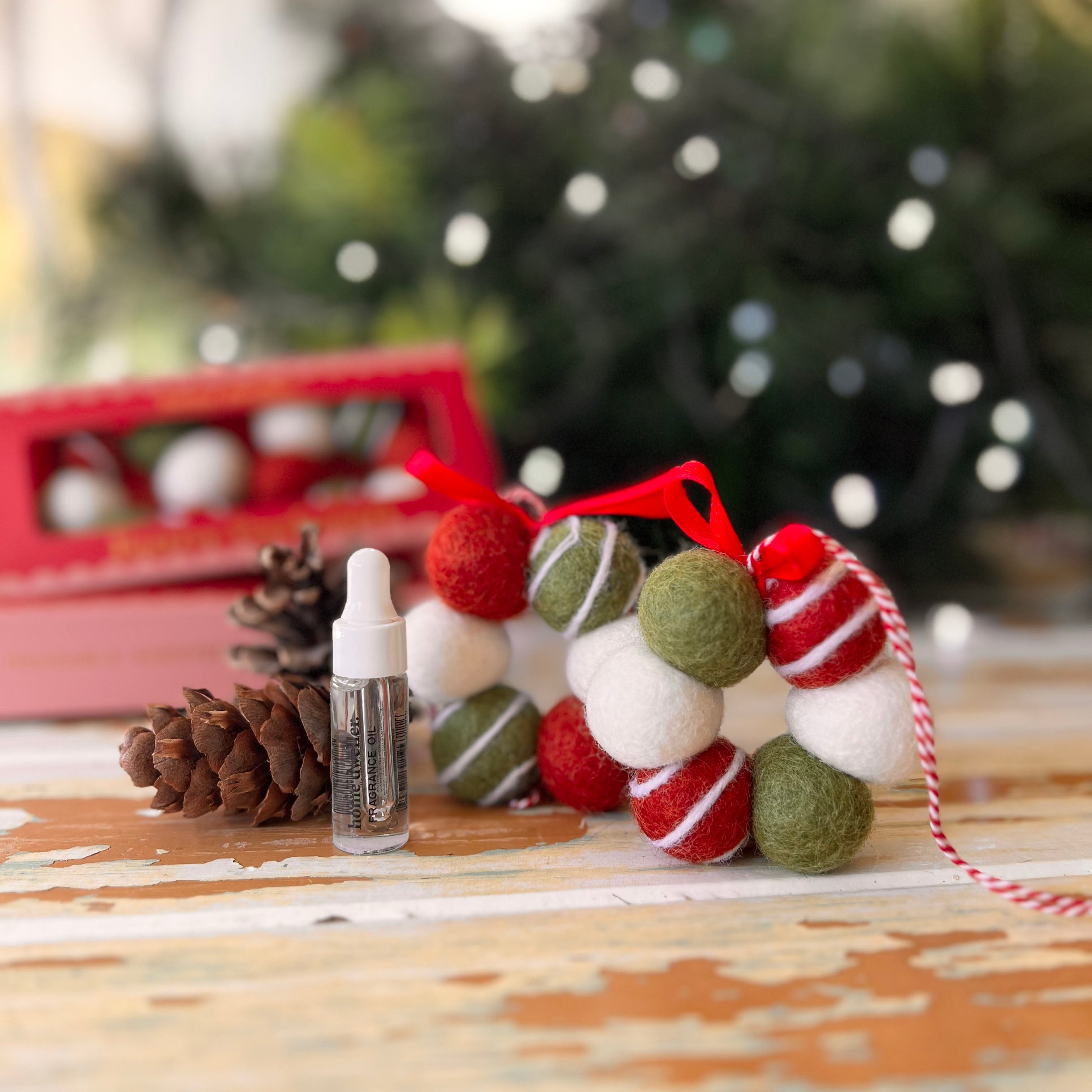 Festive Felt Scented Ornaments (Stripes) by Home Dweller