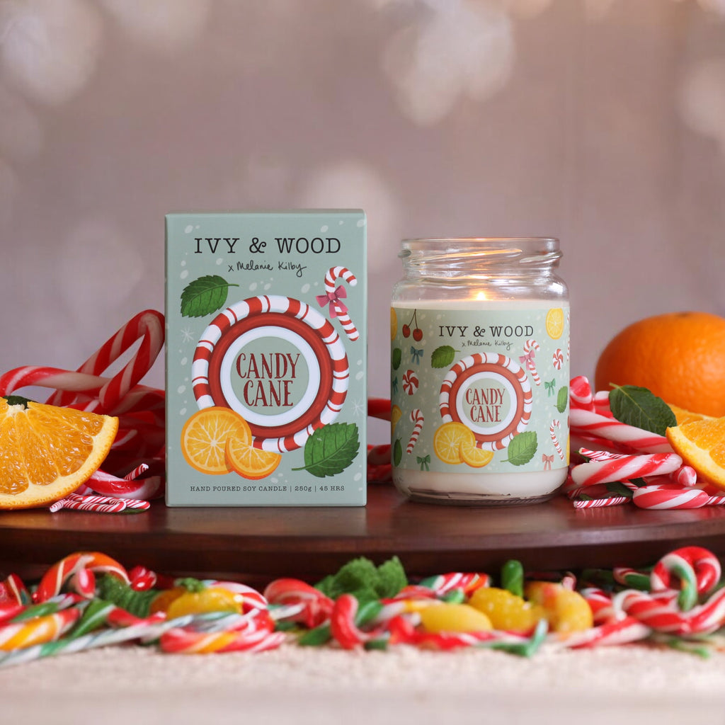 Candy Cane Limited Edition Christmas Candle - Ivy & Wood