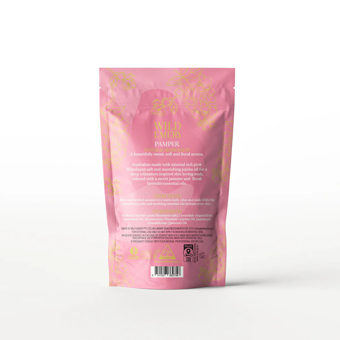 Pamper (Pink Jasmine & Lavender) Natural Bath Salts by Wild Emery