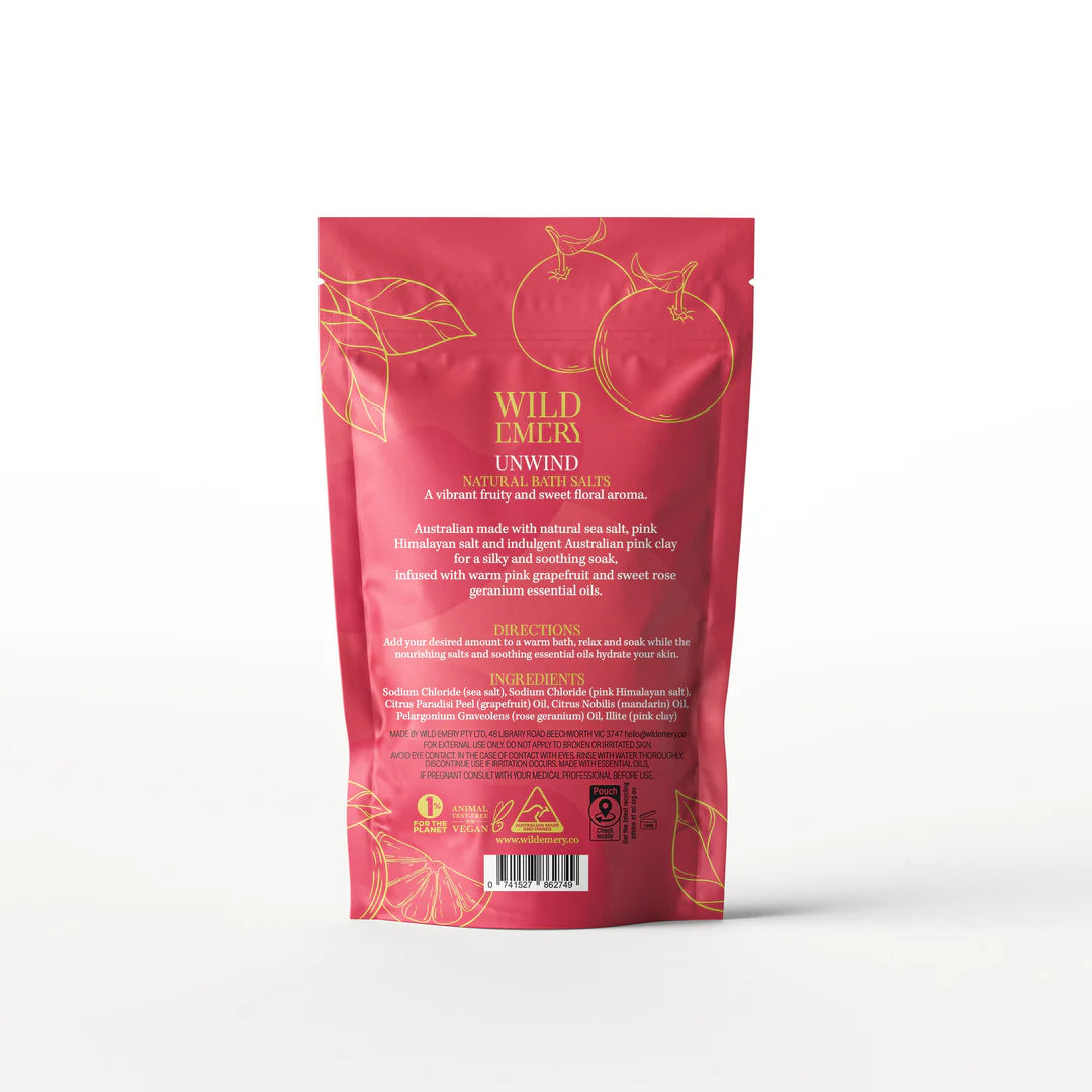 Unwind Natural Bath Salts by Wild Emery