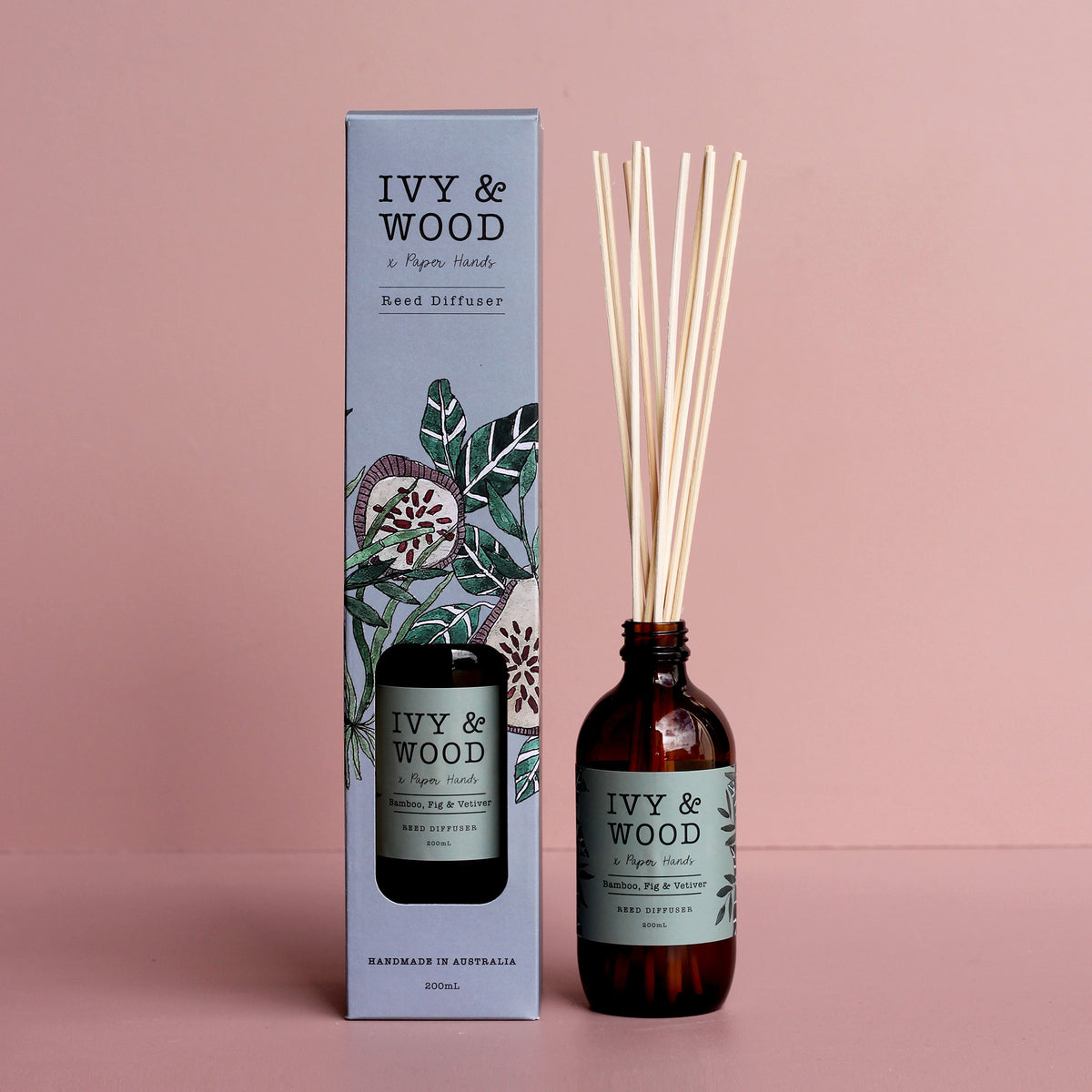 Bamboo, Fig & Vetiver Botanical Reed Diffuser | Ivy & Wood | Australia
