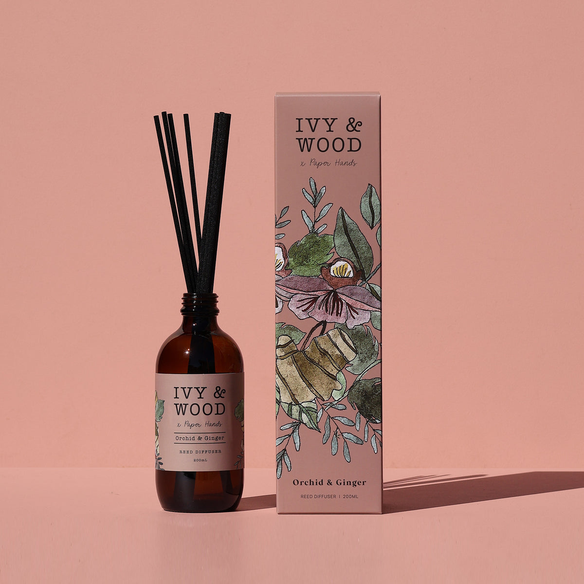 Orchid & Ginger Botanical Reed Diffuser | Ivy & Wood | Australia