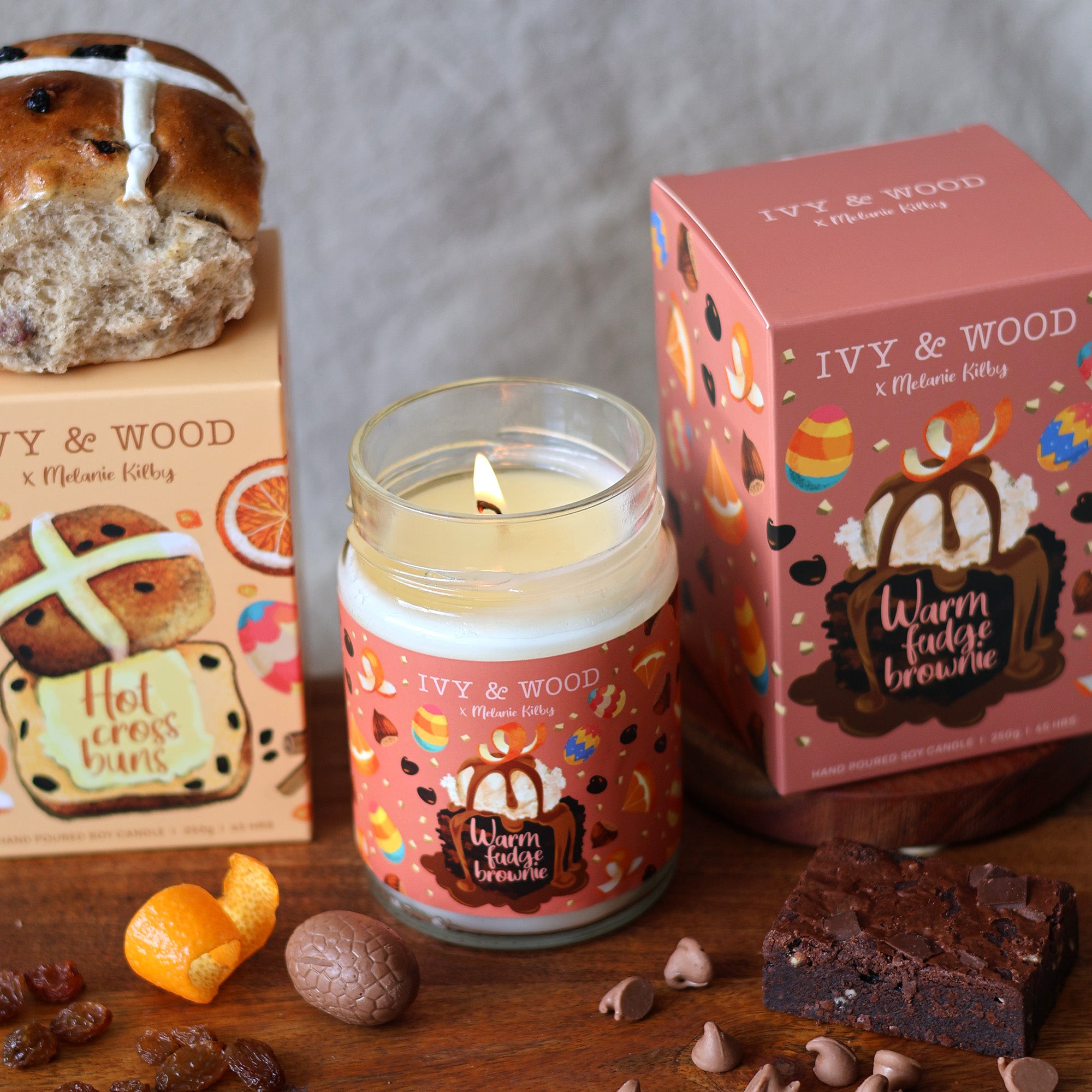 Easter Candle Bundle: Hot Cross Bun + Warm Fudge Brownie