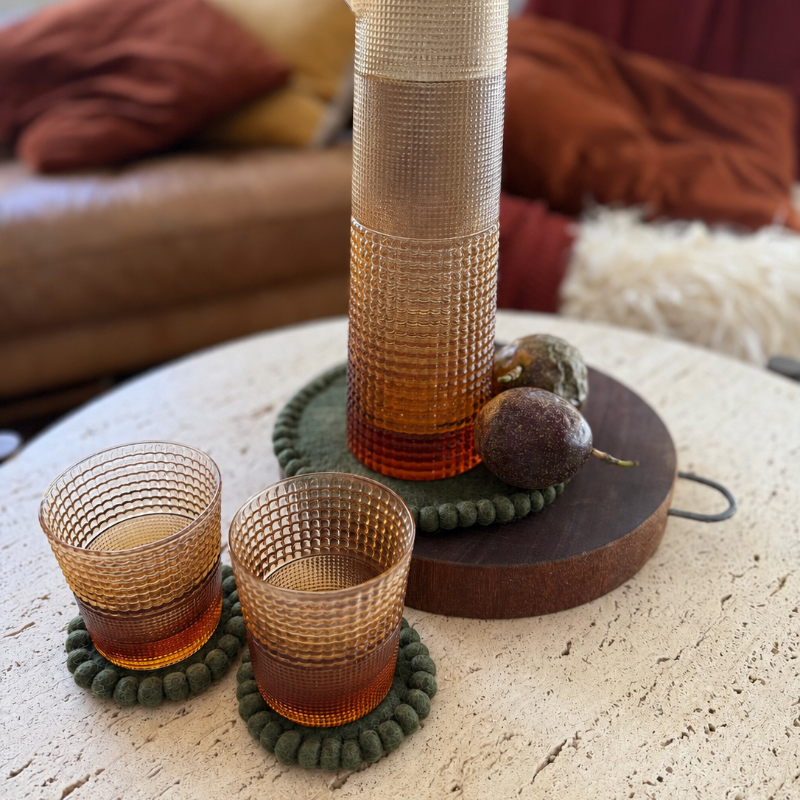 Felt Coaster Set (Forest Green) by Home Dweller