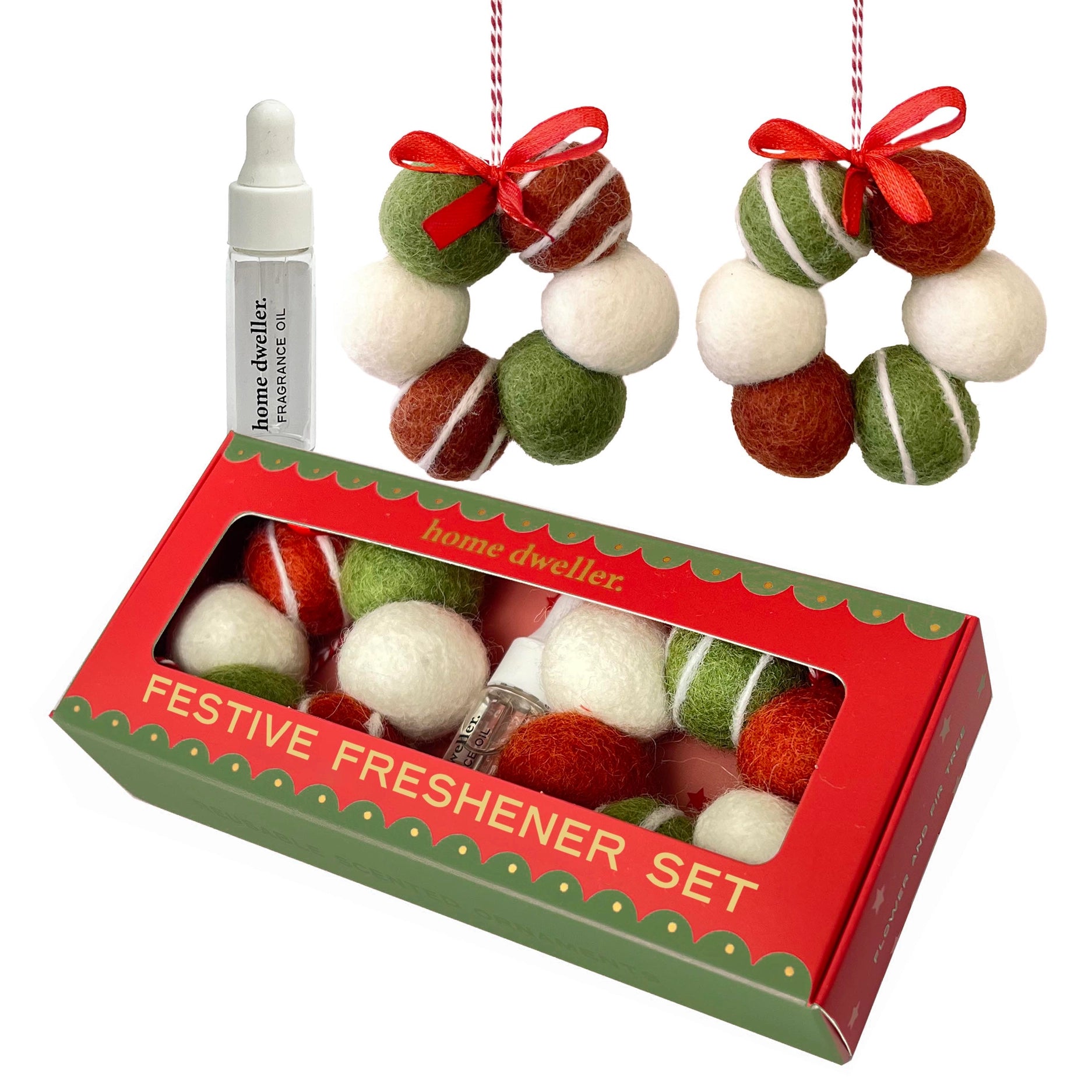 Festive Felt Scented Ornaments (Stripes) by Home Dweller