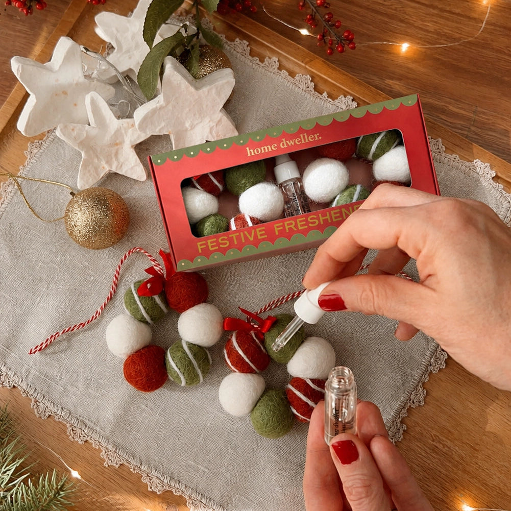 Festive Felt Scented Ornaments (Stripes) by Home Dweller