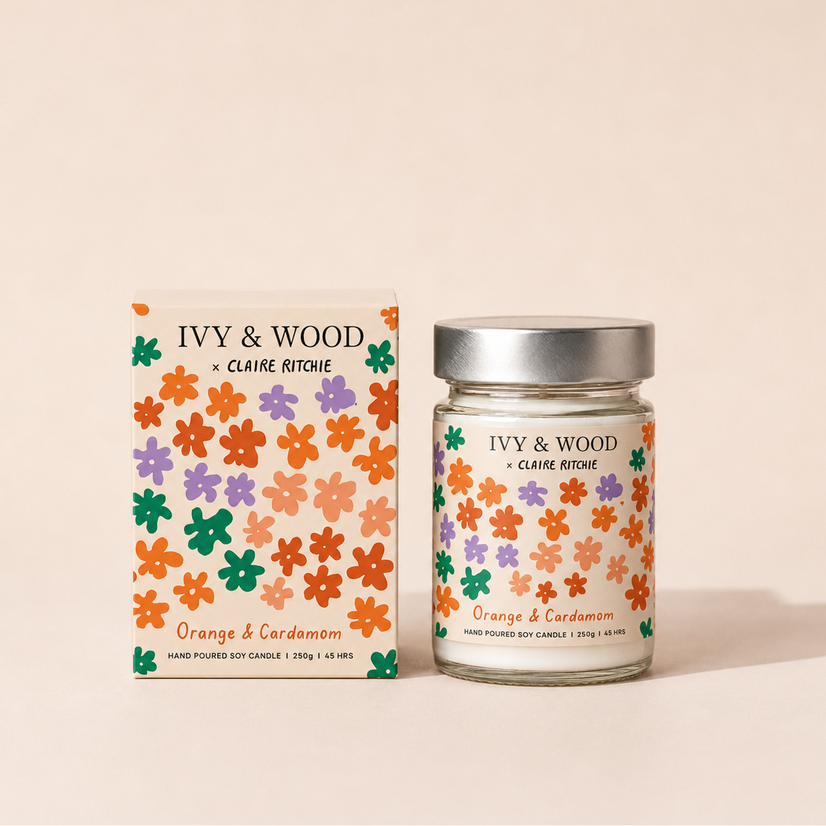 Orange & Cardamom Soy Candle | Artwork by Claire Ritchie