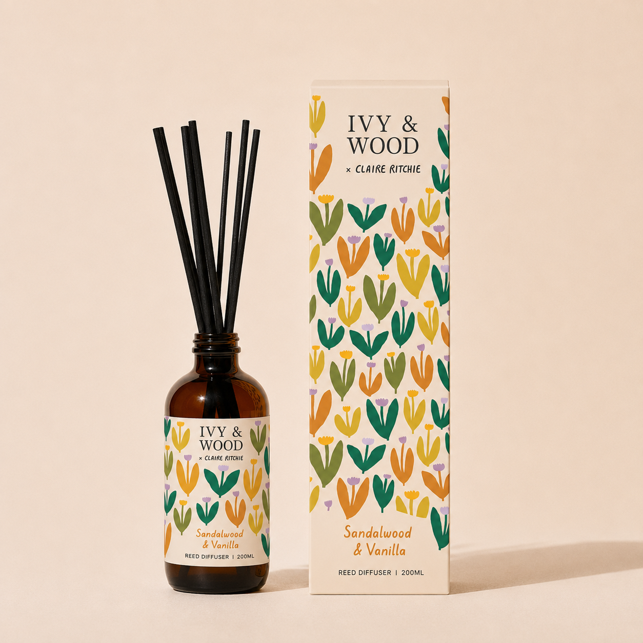 Sandalwood & Vanilla Reed Diffuser | Bloom x Claire Ritchie