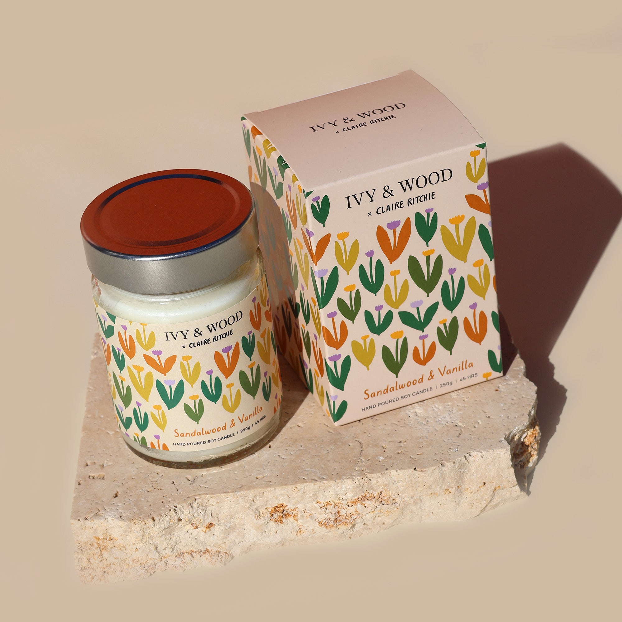 Sandalwood & Vanilla Soy Candle | Bloom x Claire Ritchie