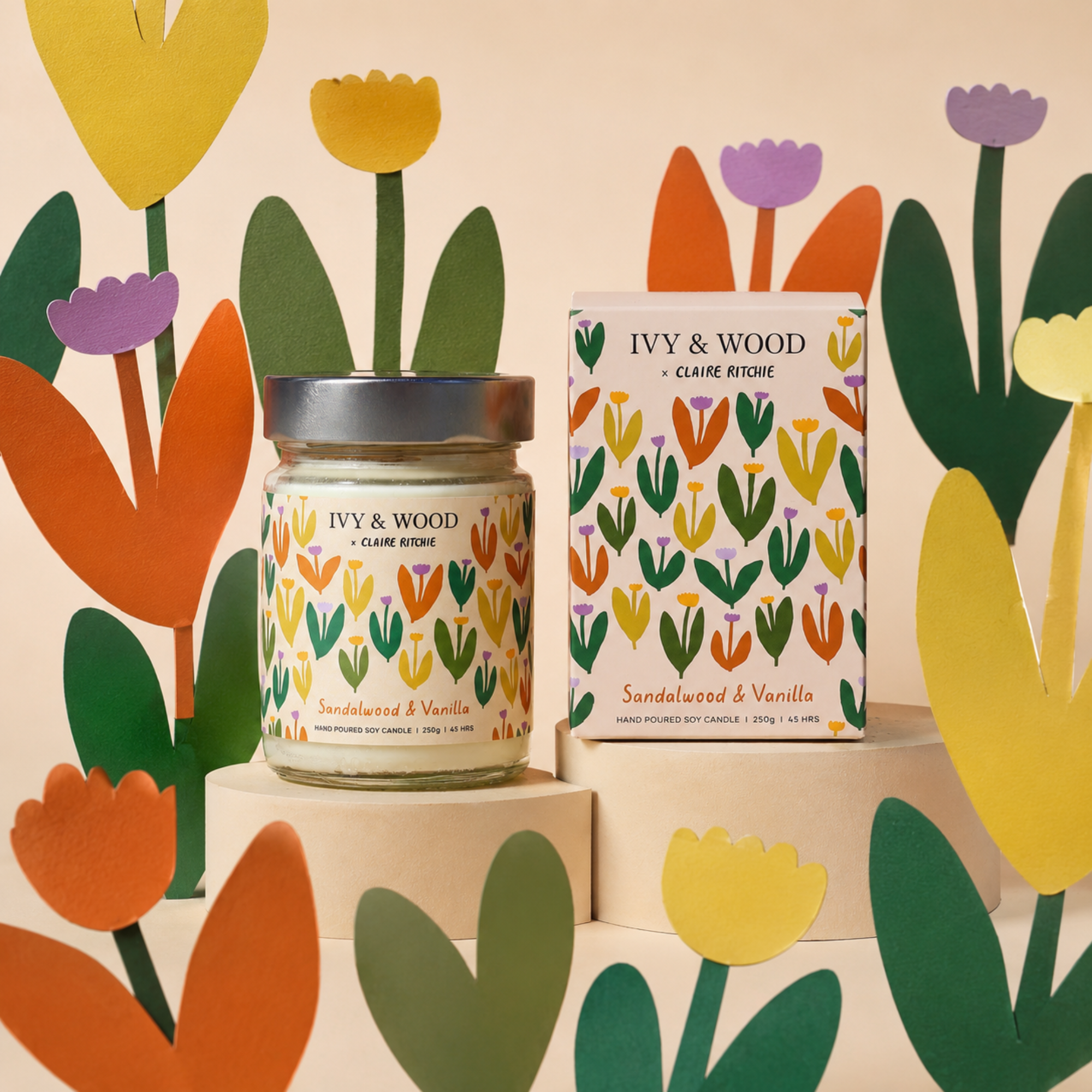 Sandalwood & Vanilla Soy Candle | Bloom x Claire Ritchie