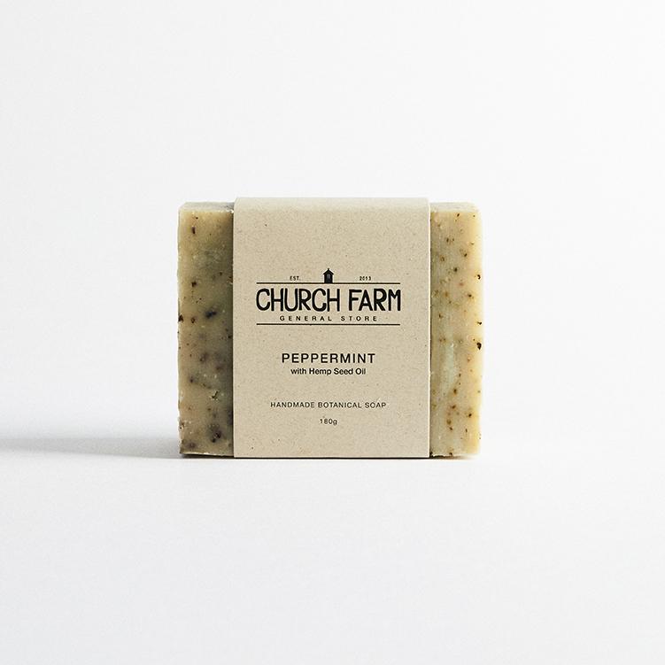 Peppermint with Hemp Seed Oil Botanical Soap by Church Farm General Store - Ivy & Wood