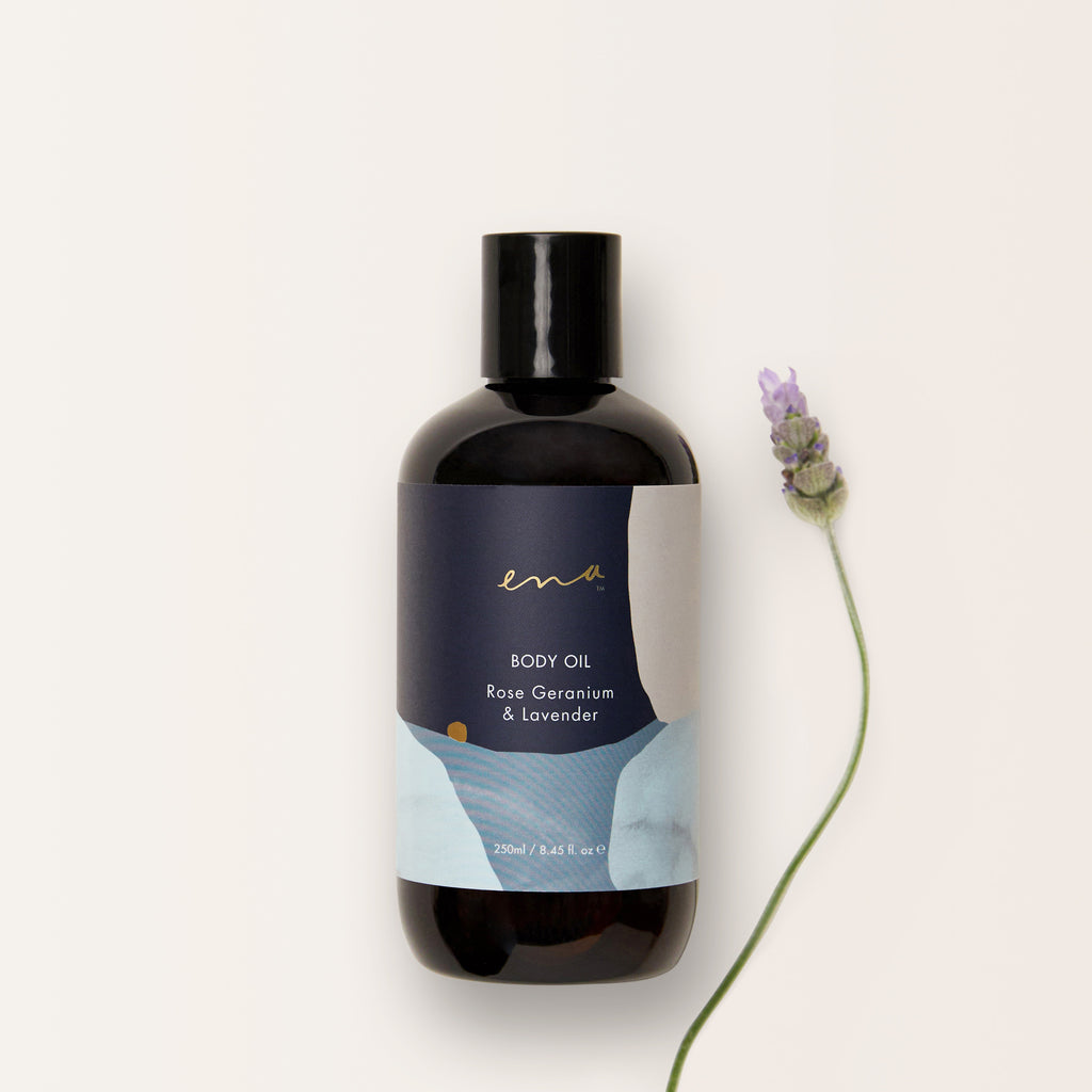 Natural Body Oil (Rose Geranium & Lavender) by Ena