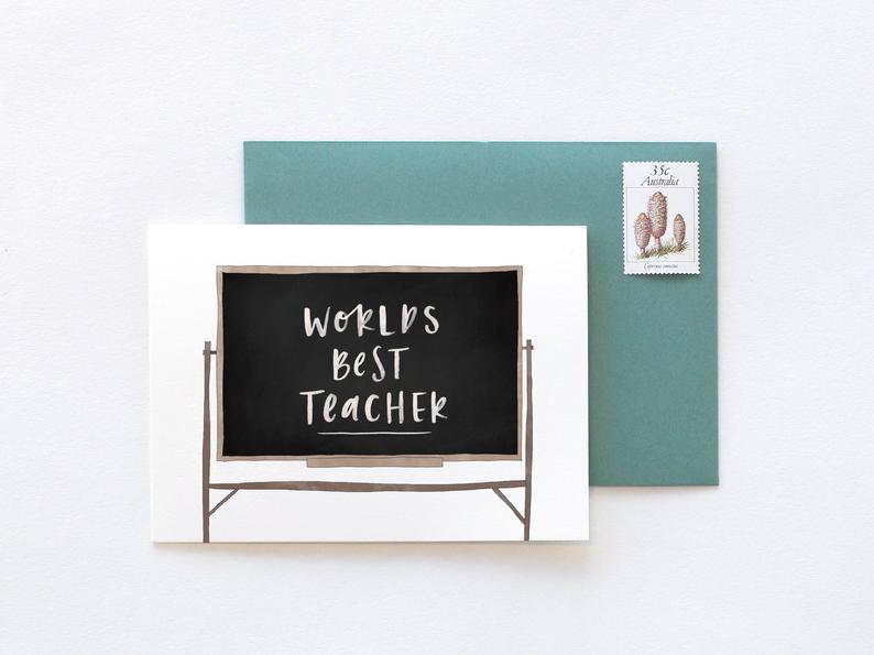 World's Best Teacher Greeting Card by In The Daylight - Ivy & Wood