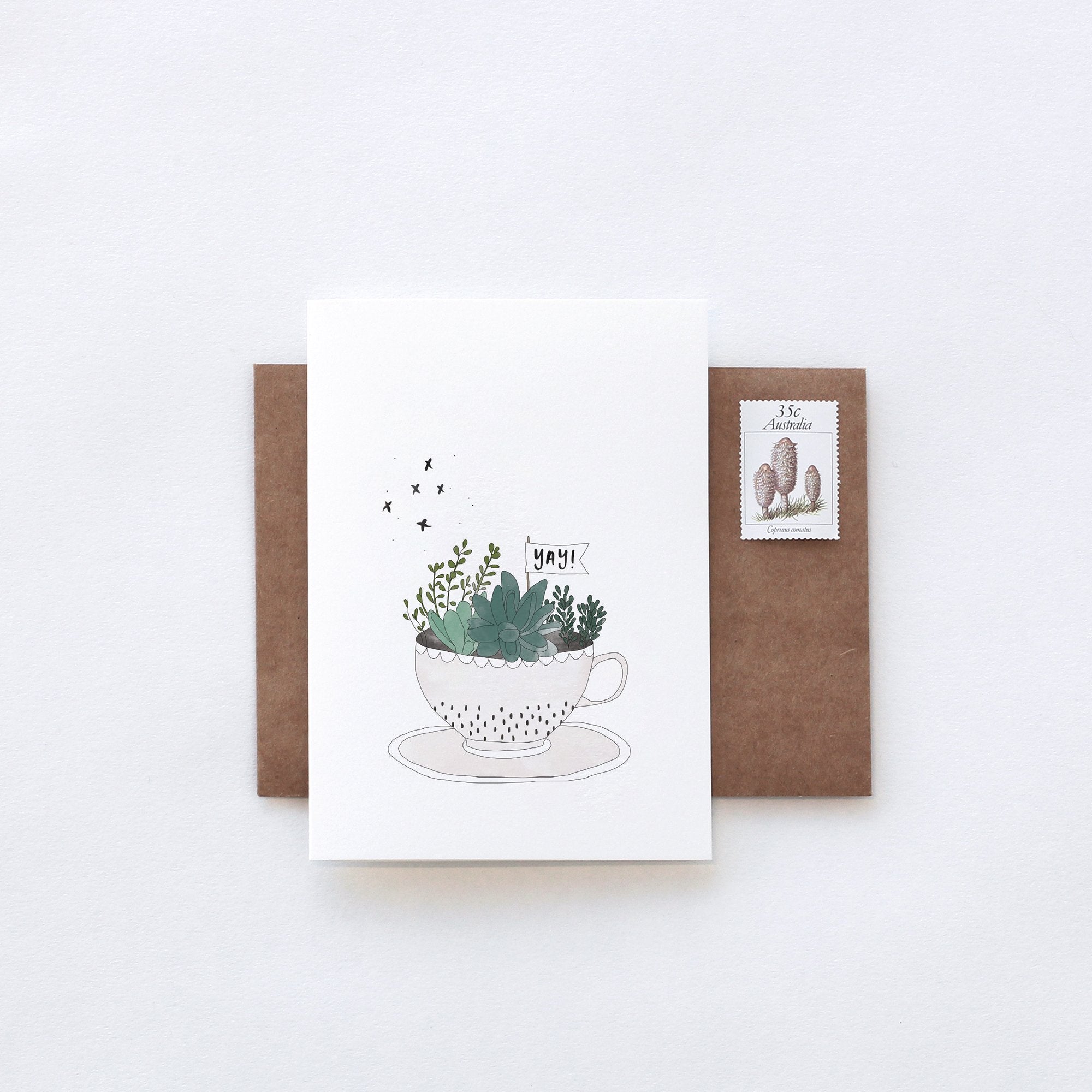Yay Teacup Greeting Card by In The Daylight - Ivy & Wood