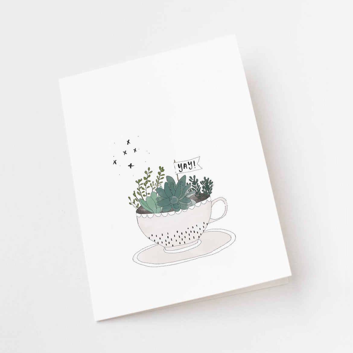Yay Teacup Greeting Card by In The Daylight - Ivy & Wood
