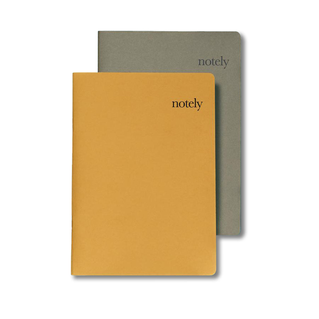 Recycled Cup Notes – Mustard & Olive – A5 Notebook (Set of 2) by NOTELY