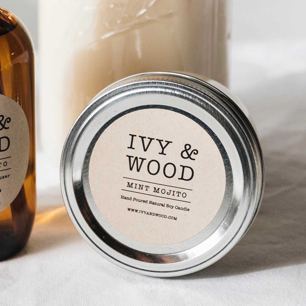 Mint Mojito Mason Jar Soy Candle - Ivy & Wood - Australian Made