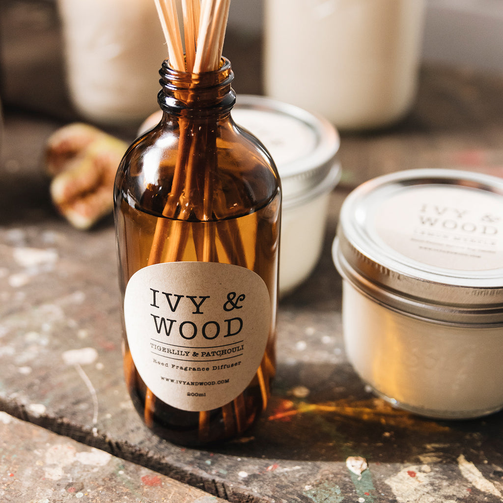 Tigerlily & Patchouli Reed Diffuser - Ivy & Wood - Australian Made