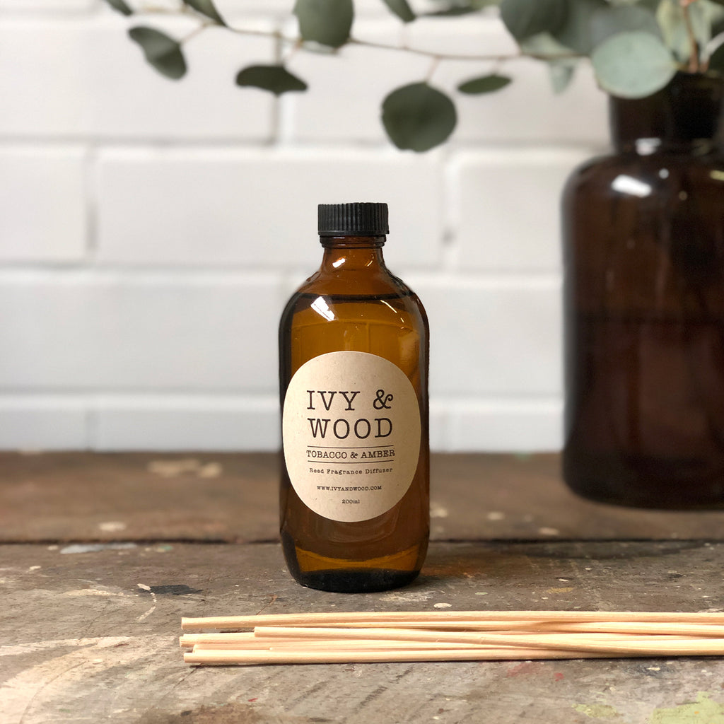 Limited Edition: Tobacco & Amber Reed Diffuser - Ivy & Wood - Australian Made